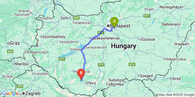 Map: Budapest Airport (BUD), Ferihegy, Liszt Ferenc to Okorvölgy
