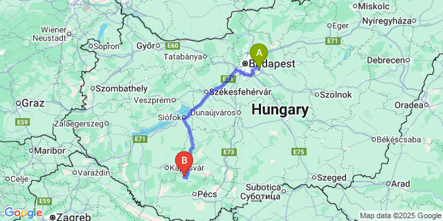Map: Budapest Airport (BUD), Ferihegy, Liszt Ferenc to Palé