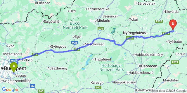 Map: Budapest Airport (BUD), Ferihegy, Liszt Ferenc to Papos