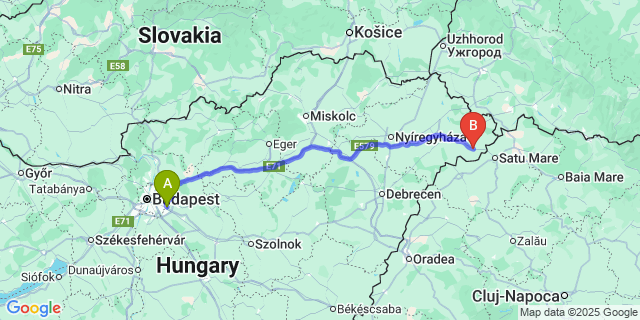 Map: Budapest Airport (BUD), Ferihegy, Liszt Ferenc to Pátyod