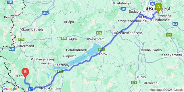 Map: Budapest Airport (BUD), Ferihegy, Liszt Ferenc to Pördefölde