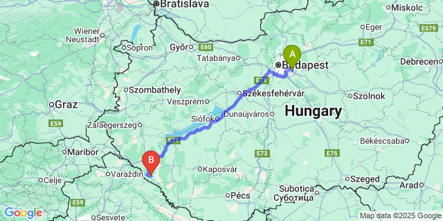 Map: Budapest Airport (BUD), Ferihegy, Liszt Ferenc to Porrogszentpál