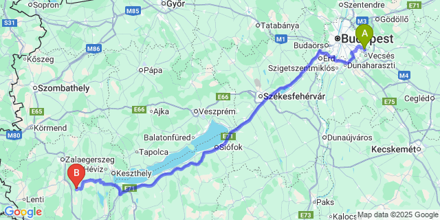 Map: Budapest Airport (BUD), Ferihegy, Liszt Ferenc to Pötréte