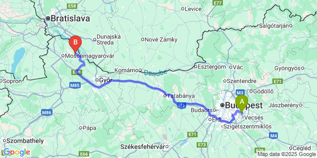 Map: Budapest Airport (BUD), Ferihegy, Liszt Ferenc to Püski
