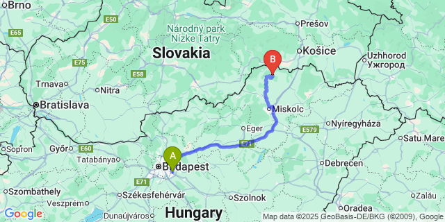 Map: Budapest Airport (BUD), Ferihegy, Liszt Ferenc to Rakacaszend