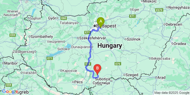 Map: Budapest Airport (BUD), Ferihegy, Liszt Ferenc to Rém