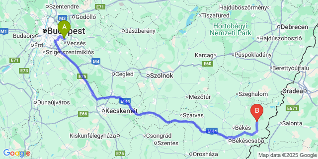 Map: Budapest Airport (BUD), Ferihegy, Liszt Ferenc to Sarkadkeresztúr