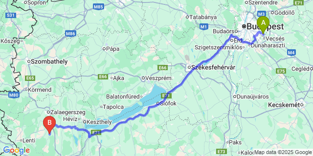 Map: Budapest Airport (BUD), Ferihegy, Liszt Ferenc to Söjtör