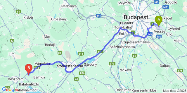 Map: Budapest Airport (BUD), Ferihegy, Liszt Ferenc to Sóly