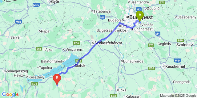 Map: Budapest Airport (BUD), Ferihegy, Liszt Ferenc to Somogybabod