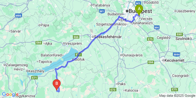 Map: Budapest Airport (BUD), Ferihegy, Liszt Ferenc to Somogygeszti