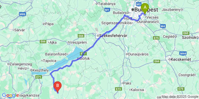 Map: Budapest Airport (BUD), Ferihegy, Liszt Ferenc to Somogyjád