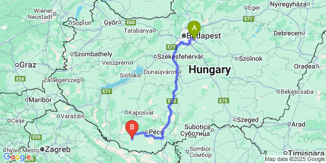 Map: Budapest Airport (BUD), Ferihegy, Liszt Ferenc to Sumony