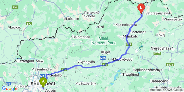 Map: Budapest Airport (BUD), Ferihegy, Liszt Ferenc to Szalaszend