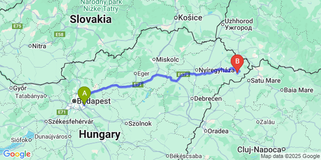 Map: Budapest Airport (BUD), Ferihegy, Liszt Ferenc to Szamossályi