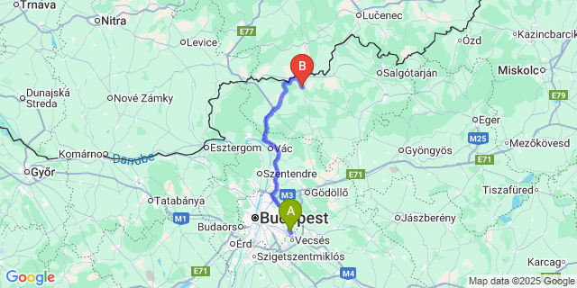 Map: Budapest Airport (BUD), Ferihegy, Liszt Ferenc to Szügy