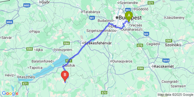 Map: Budapest Airport (BUD), Ferihegy, Liszt Ferenc to Tengőd