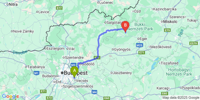 Map: Budapest Airport (BUD), Ferihegy, Liszt Ferenc to Terpes