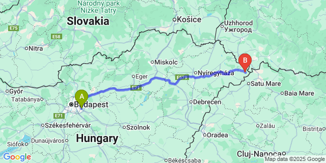 Map: Budapest Airport (BUD), Ferihegy, Liszt Ferenc to Tisztaberek