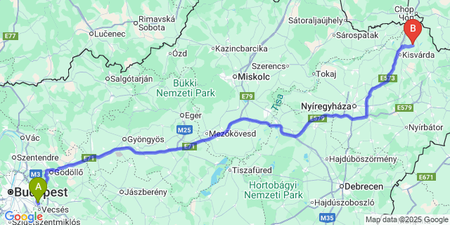 Map: Budapest Airport (BUD), Ferihegy, Liszt Ferenc to Tornyospálca