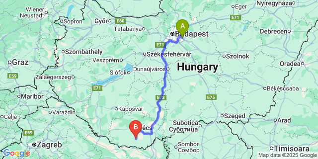 Map: Budapest Airport (BUD), Ferihegy, Liszt Ferenc to Túrony