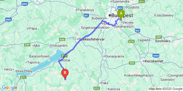 Map: Budapest Airport (BUD), Ferihegy, Liszt Ferenc to Újireg