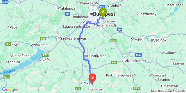 Map: Budapest Airport (BUD), Ferihegy, Liszt Ferenc to Újtelek