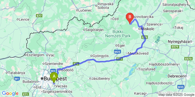 Map: Budapest Airport (BUD), Ferihegy, Liszt Ferenc to Varbó
