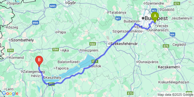 Map: Budapest Airport (BUD), Ferihegy, Liszt Ferenc to Vindornyaszőlős