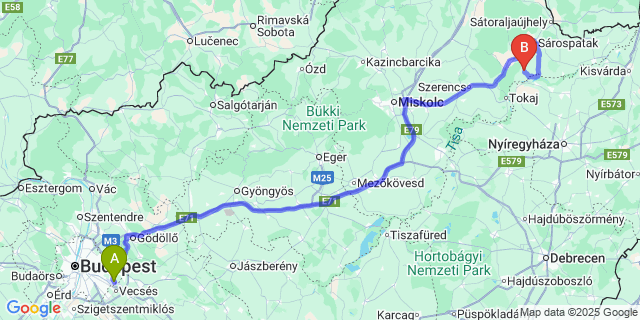 Map: Budapest Airport (BUD), Ferihegy, Liszt Ferenc to Viss