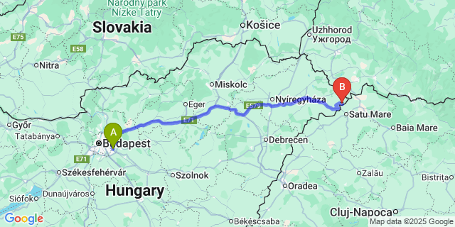 Map: Budapest Airport (BUD), Ferihegy, Liszt Ferenc to Zajta