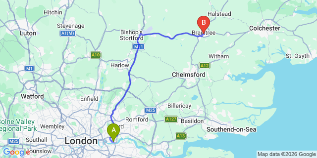 Map: London City Airport (LCY) to Gilingham