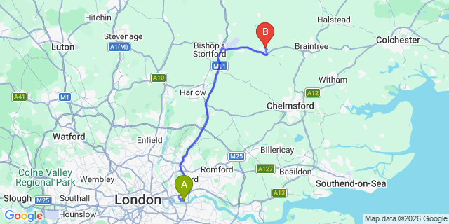 Map: London City Airport (LCY) to Gravesend