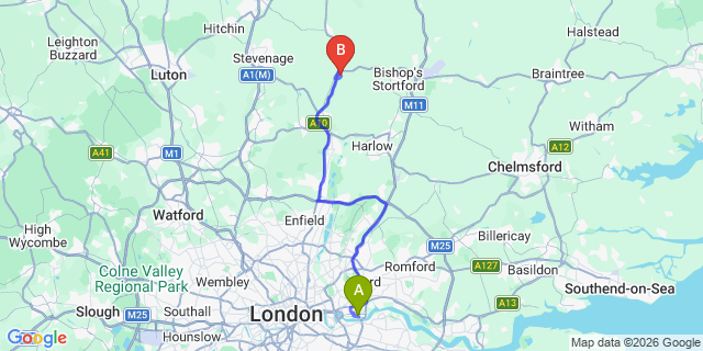 Map: London City Airport (LCY) to London - Greenwich