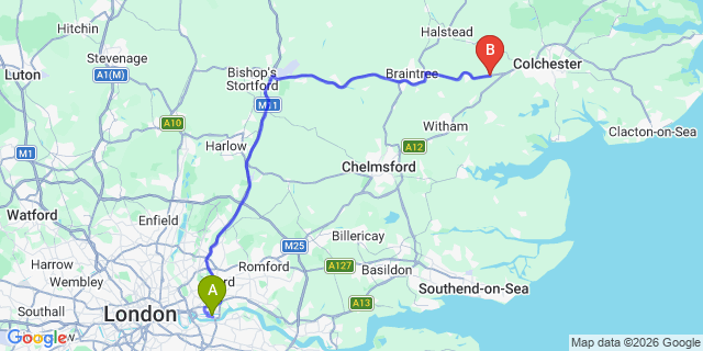 Map: London City Airport (LCY) to Queenborough