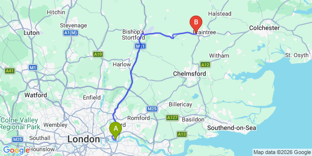 Map: London City Airport (LCY) to Rochester
