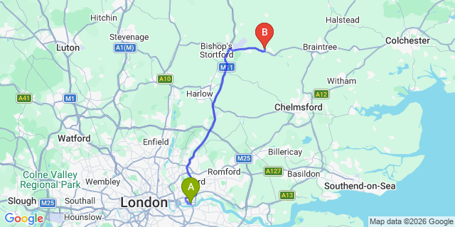 Map: London City Airport (LCY) to Wadhurst