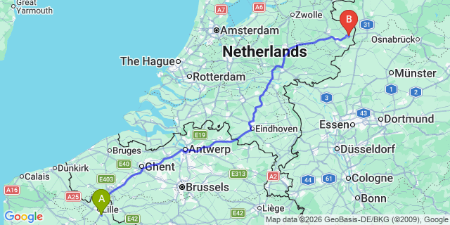 Map: Lille Airport (LIL) to cancelled