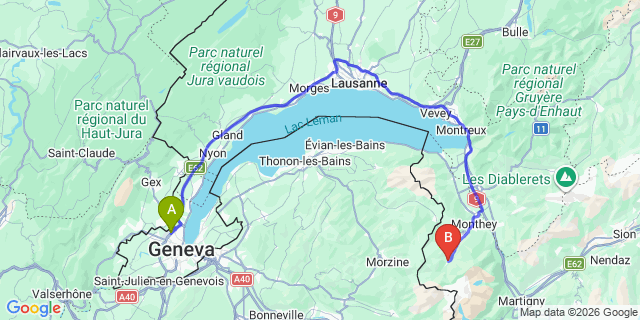 Map: Geneva Airport (GVA) to Champery