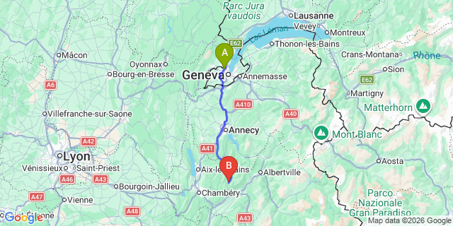 Map: Geneva Airport (GVA) to Geneva (all areas)
