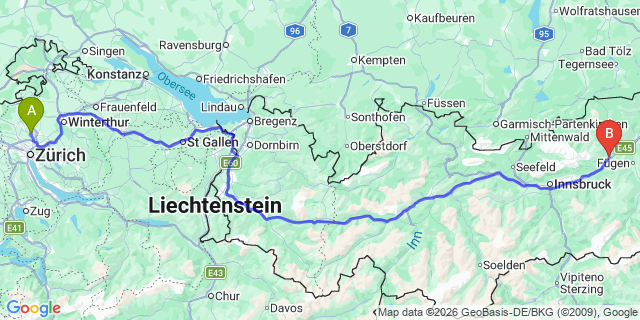 Map: Zurich Airport (ZRH) to Stans
