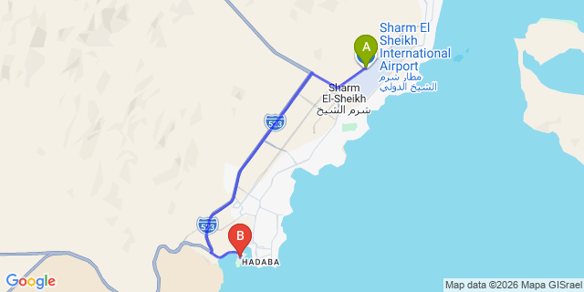 Map: Sharm El Sheikh Airport (SSH) to Sharm Port