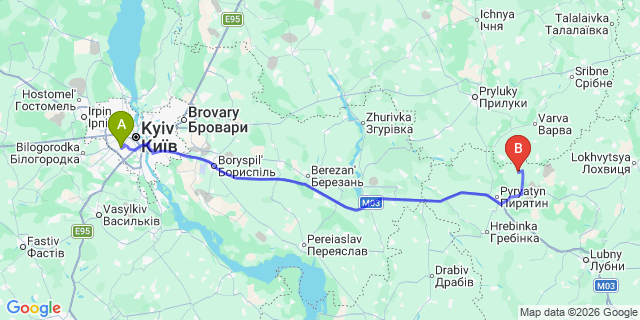 Map: Kyiv Zhuliany Airport (IEV) to Kherson