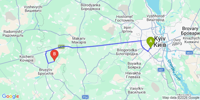 Map: Kyiv Zhuliany Airport (IEV) to Tiraspol