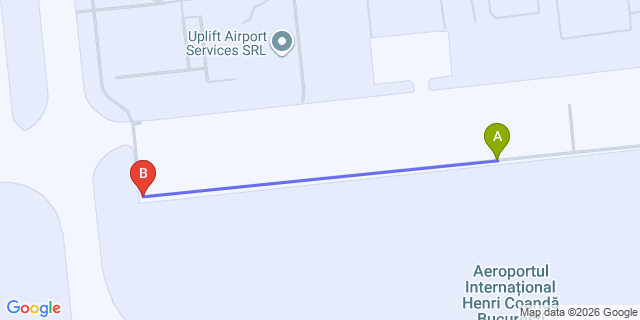 Map: Bucharest Airport (OTP), Henri Coandă to Otopeni