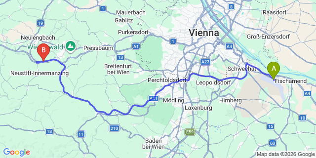 Map: Vienna Airport (VIE) to Altlengbach
