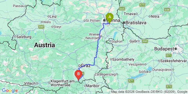 Map: Vienna Airport (VIE) to Arnfels
