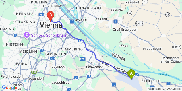 Map: Vienna Airport (VIE) to Dan In’n Out