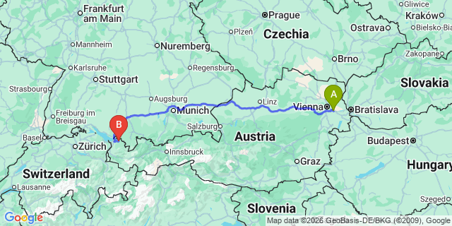 Map: Vienna Airport (VIE) to Doren