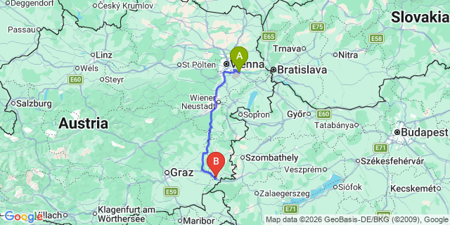 Map: Vienna Airport (VIE) to Eltendorf